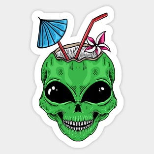 alien coconut drink Sticker